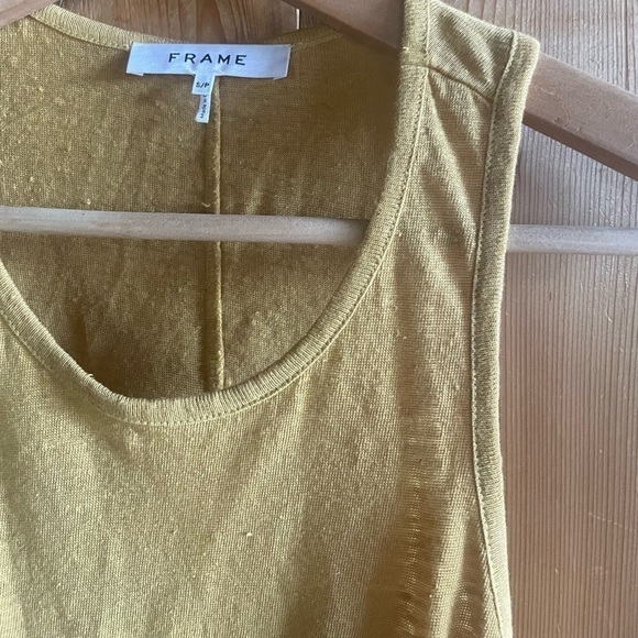 Frame Linen Swingy Tank Mustard Yellow Dijon - Picture 10 of 12